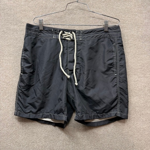 J.Crew Other - J.Crew Mens Black Nylon Board Shorts Swim Trunks Size 32 Contrast Stitching 7in